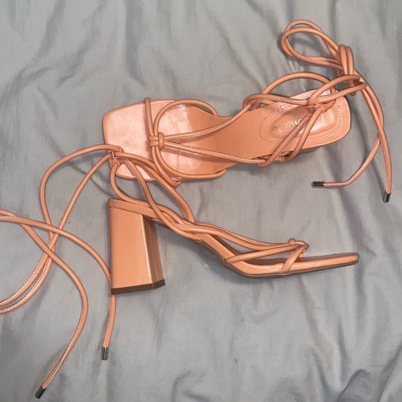 Orange Strappy Heels - Picture 1 of 1